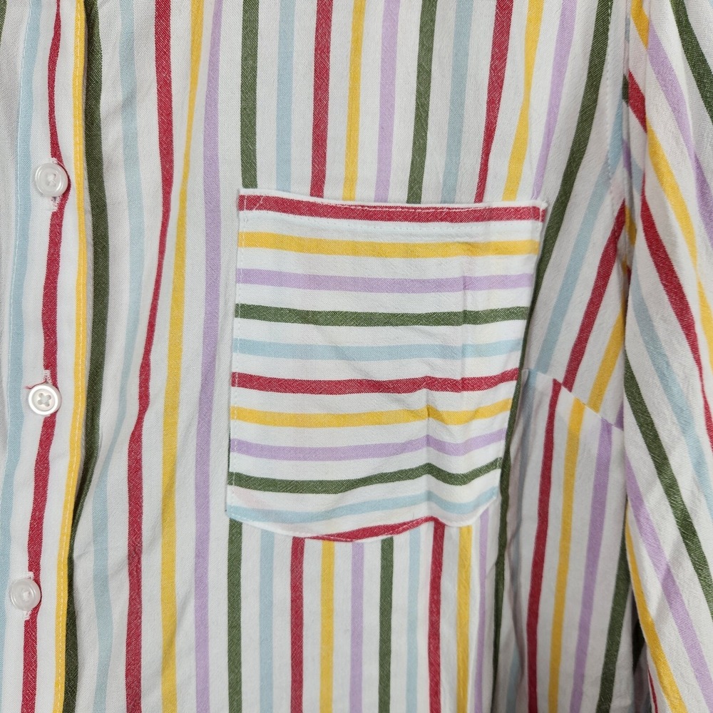 Torrid NWT Shirt Top Womens 3X Lizzie Rayon Crepe Button Up Long Sleeve Striped - Picture 6 of 13